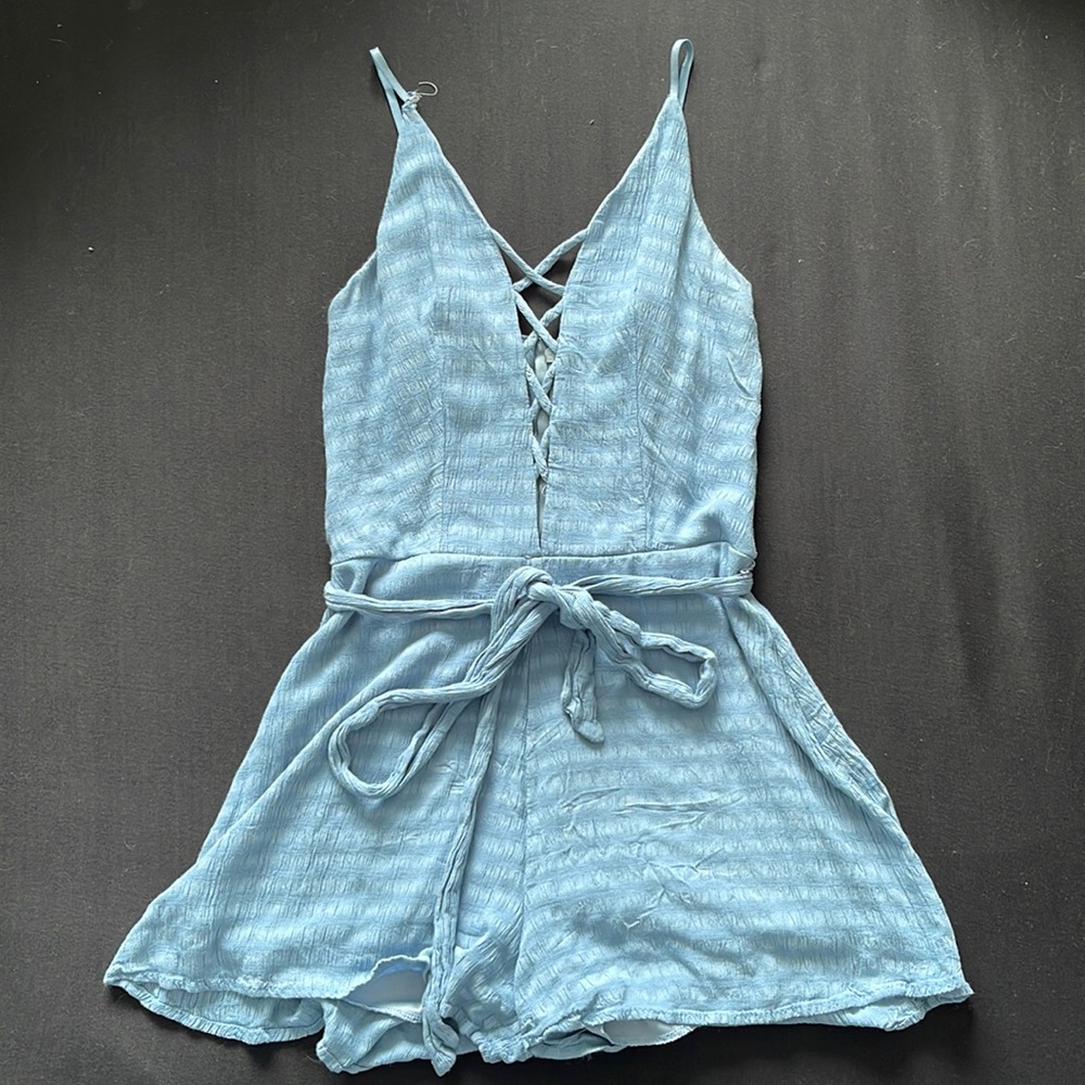 Sage Criss-Cross Romper